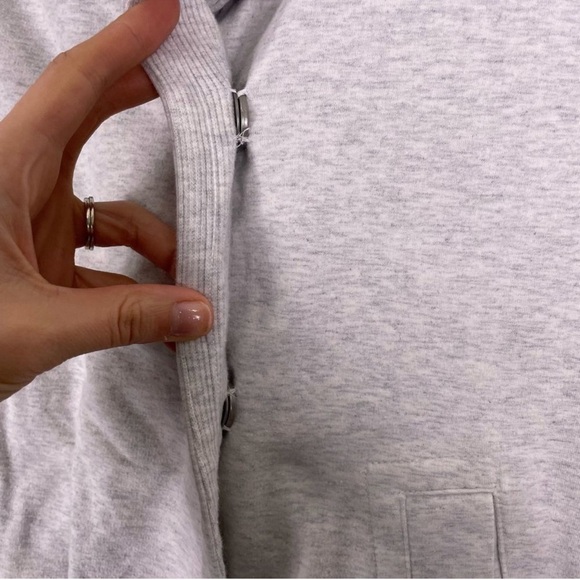 Lululemon Light Heathered Grey Button Front Oversized Collar Jacket - Picture 6 of 7